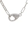 Rivka Friedman Rhodium Plated Cz Paperclip Chain Necklace