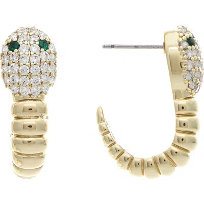 Rivka Friedman Snake Head Huggie Hoop Earrings
