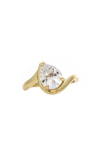 Rivka Friedman Teardrop Stone Ring In Brown