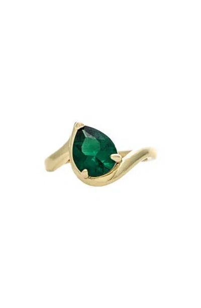 Rivka Friedman Teardrop Stone Ring In Green