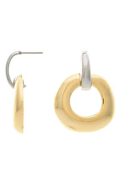 Rivka Friedman Two-tone Doorknocker Drop Earrings In Gold