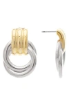Rivka Friedman Two-tone Doorknocker Drop Earrings In Metallic