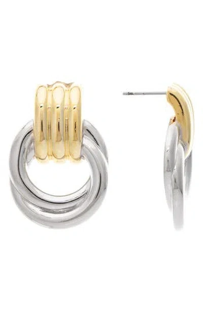 Rivka Friedman Two-tone Doorknocker Drop Earrings In Metallic
