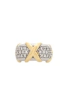 Rivka Friedman Two-tone Pavé Cubic Zirconia Band Ring In Multi