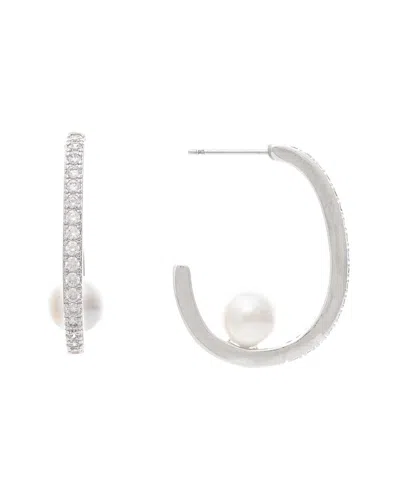 RIVKA FRIEDMAN RIVKA FRIEDMAN WHITE RHODIUM PLATED  CZ EARRINGS