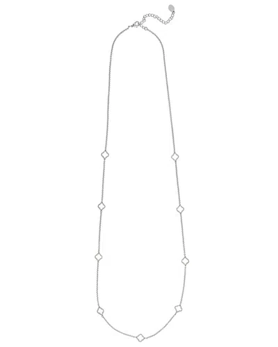 Rivka Friedman White Rhodium Plated Cz Necklace In Metallic