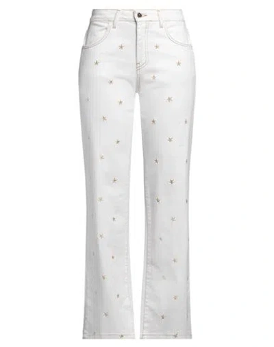 Rivulet Woman Jeans White Size 6 Cotton, Elastane