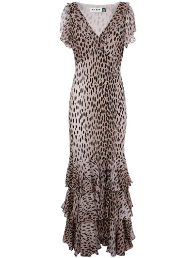 RIXO LONDON AMELLE MIDI DRESS BY RIXO,0100242912506047 ANTELOPE SPOT BLACK