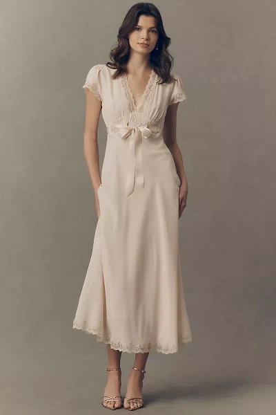 Rixo London 100% Silk Marlice Maxi Dress In White