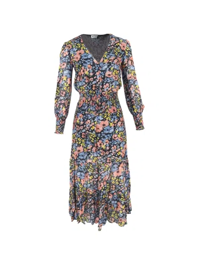 Pre-owned Rixo London 2023 Maya Floral-print Maxi Dress In Black