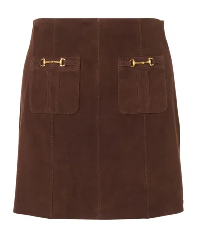 Rixo London A-line Mini Skirt In Brown