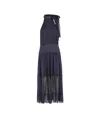 Rixo London Rixo Abi Polka Dot Printed Fitted Waist Midi Dress In Black