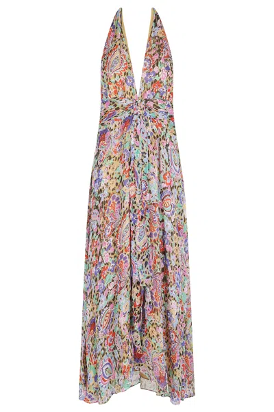 Rixo London V-neck Sleeveless Dress In Multi