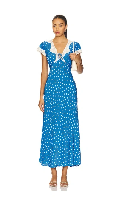 Rixo London Amari Dress In Blue
