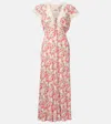 Shop Rixo London Amari Floral Crepe De Chine Maxi Dress In Multicoloured