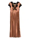 Rixo London Womens Amari Lace Woven Midi Dress Bronze In Brown