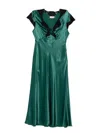 Rixo London Amari Lace-trimmed Satin Dress In Green