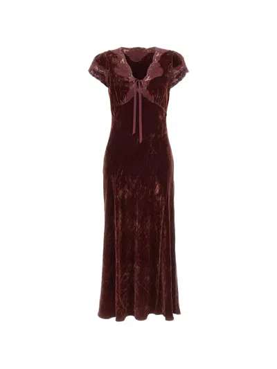 Rixo London Amari Lace-insert Empire-line Midi Dress In Red