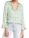 RIXO LONDON AMAYA TOP IN PISTACHIO