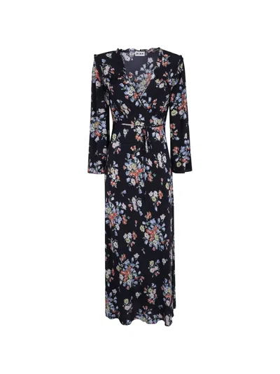 Rixo London Amelia Floral-print Dress In Black