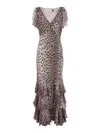 Rixo London Rixo Amelle Leopard Pattern Maxi Dress In Negro