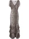 Rixo London Rixo Amelle Leopard Pattern Maxi Dress In Neutrals