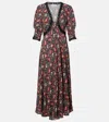 Rixo London Amina Floral Crêpe De Chine Midi Dress