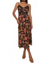 Rixo London Amora Havana Midi Dress In Havana Floral Black In Multi