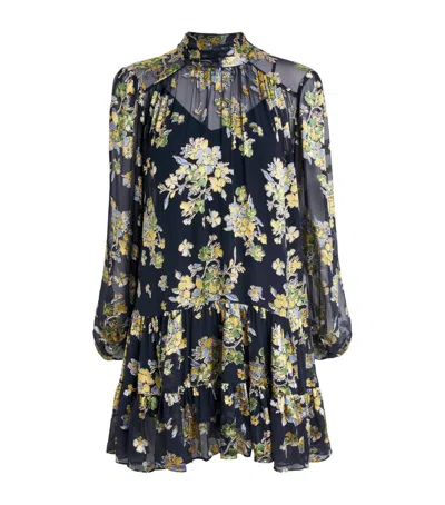 Rixo London Anaya Mini Dress In Blue