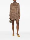 Rixo London Anaya Tiered Mini Dress In Animal Print