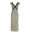 Rixo London Womens Iggy Leopard-print Woven Midi Dress Sun Leo Tan In Gray
