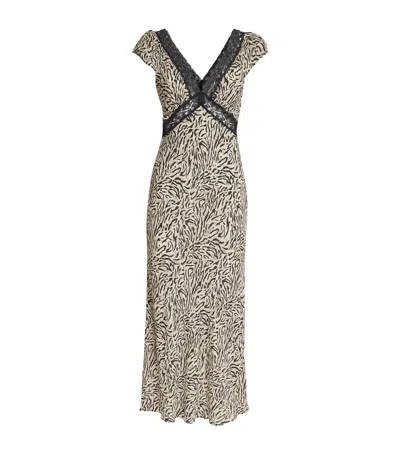 RIXO LONDON ANIMAL PRINT IGGY MIDI DRESS