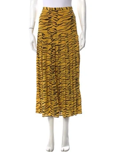 Pre-owned Rixo London Animal Print Midi Length Skirt In Multi