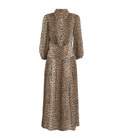 RIXO LONDON ANTELOPE SPOT PRINT IZZY MIDI DRESS