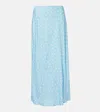 Rixo London Ardith Polka-dot Midi Skirt In Blue