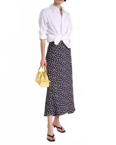 Rixo London Areza Midi Skirt In Emma Spot Black In Blue