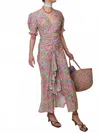 Rixo London Ariel Dress - Plus In Micro Shell Mustard In Multi
