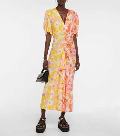 Rixo London Ariel Scandi Dress In Lemon In Yellow