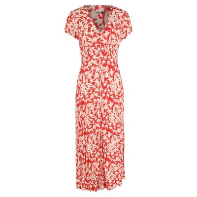 Rixo London Aspen Floral-print Midi Dress In Red Viscose