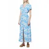 Rixo London Aspen Midi Dresses In Blue Scandi In Blue