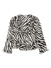 Rixo London Rixo Atlas Zebra Printed Ruffled Blouse In Black