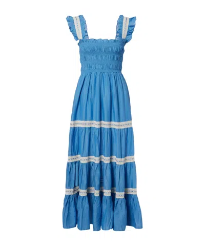 Rixo London Aubrie Lace-trimmed Cotton Voile Midi Dress In Multi