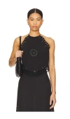 Rixo London Womens Ayanna Rose-embroidered Cotton Top Rose Trail Black