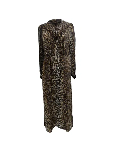 Pre-owned Rixo London Bette Leopard-print Dress In Neutral