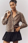Rixo London Blake Buttondown Shirt In Brown