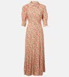 Rixo London Bloom Floral Midi Dress In Ditsy Trail Cream