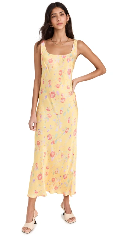 Rixo London Bondi Dress Waterblossom Yellow In Water Blossom