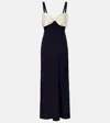 Rixo London Bow-detail Satin Midi Dress In Blue