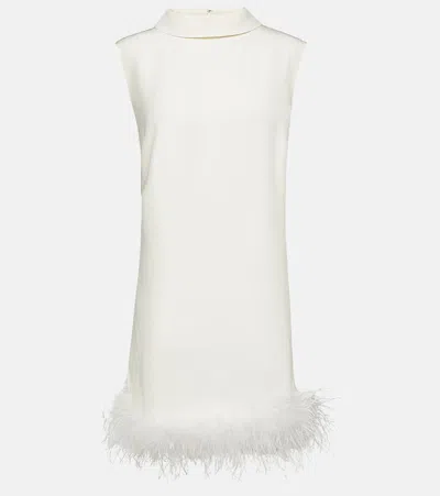 Rixo London Bridal Candice Feather-trimmed Silk Minidress In White