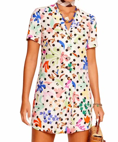 Rixo London Bridgitte Mini Dress In Flora Dot Ivory
